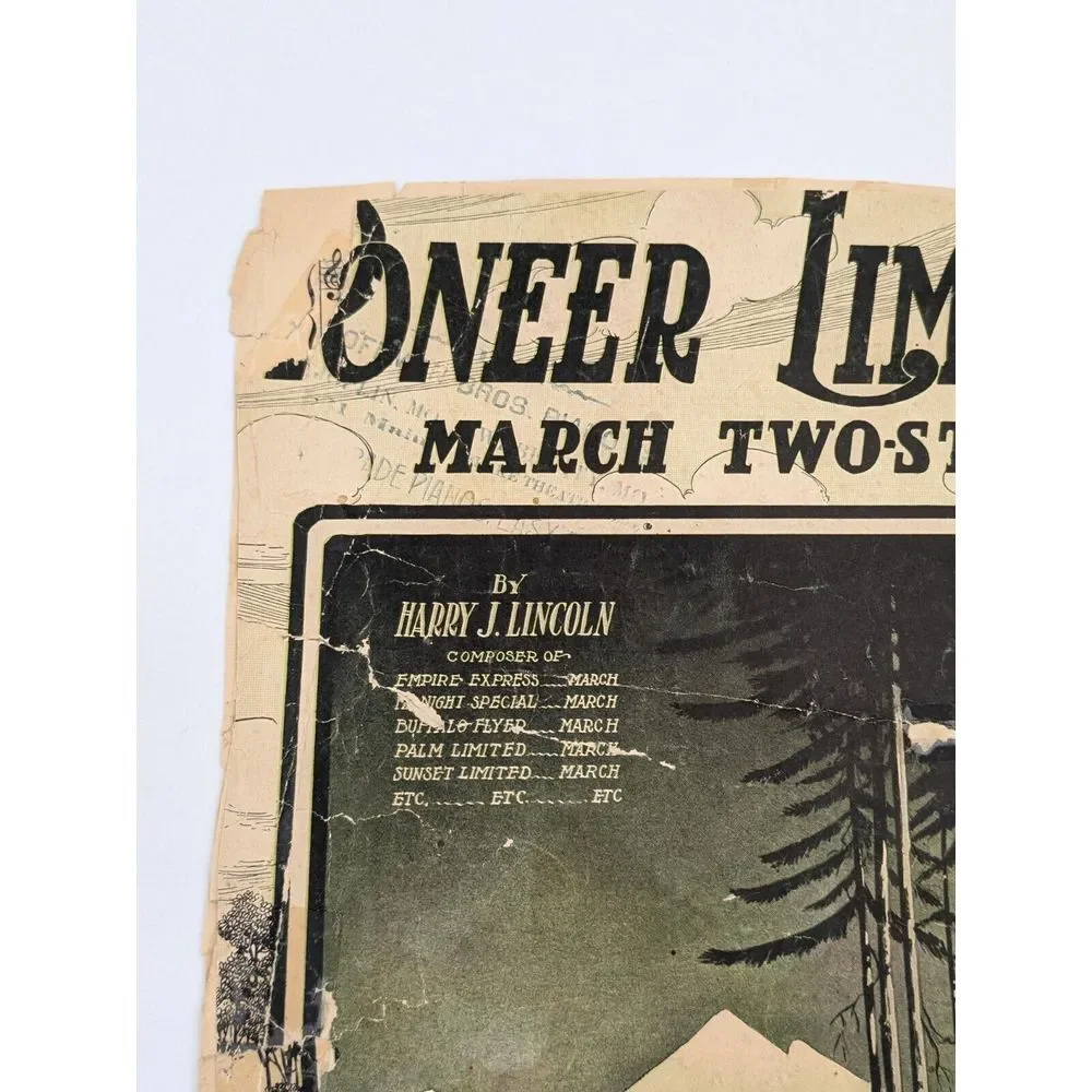 Pioneer Limited Passenger Train Sheet Music 1909 Milwaukee Railroad Road Vintage
